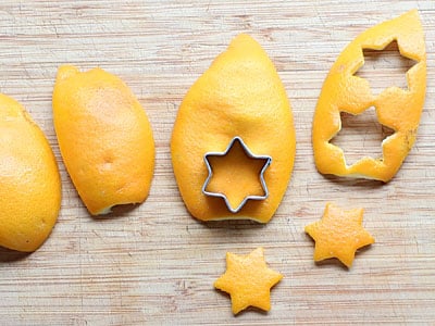 Orangenschale ausstechen